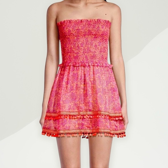 NWT Ramy Brook ‘Printed Ro Dress’ in Pink & Orange “Eloco” Size Small - Picture 1 of 16
